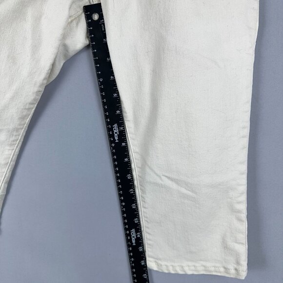 D Jeans Capri Womens Size 8 Mid Rise Light Wash Stretch Off White - Picture 7 of 10